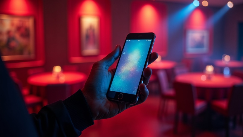 Smartphone con interfaccia mobile fluida in ambiente casino italiano